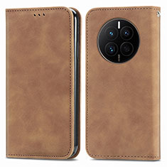 Coque Portefeuille Livre Cuir Etui Clapet S04D pour Huawei Mate 50 Marron