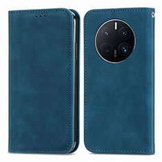 Coque Portefeuille Livre Cuir Etui Clapet S04D pour Huawei Mate 50 Pro Bleu