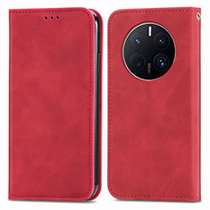 Coque Portefeuille Livre Cuir Etui Clapet S04D pour Huawei Mate 50 Pro Rouge