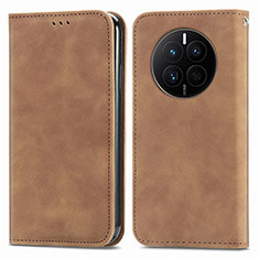 Coque Portefeuille Livre Cuir Etui Clapet S04D pour Huawei Mate 50E Marron