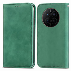 Coque Portefeuille Livre Cuir Etui Clapet S04D pour Huawei Mate 50E Vert