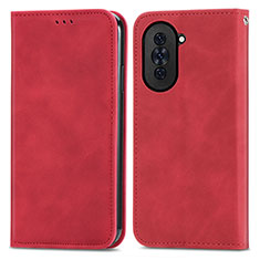 Coque Portefeuille Livre Cuir Etui Clapet S04D pour Huawei Nova 10 Rouge