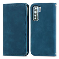 Coque Portefeuille Livre Cuir Etui Clapet S04D pour Huawei Nova 7 SE 5G Bleu