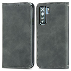 Coque Portefeuille Livre Cuir Etui Clapet S04D pour Huawei Nova 7 SE 5G Gris