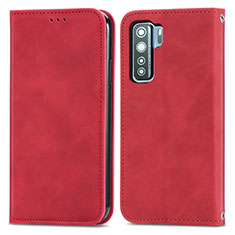 Coque Portefeuille Livre Cuir Etui Clapet S04D pour Huawei Nova 7 SE 5G Rouge