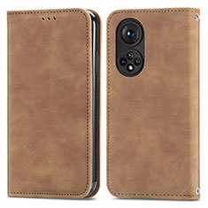 Coque Portefeuille Livre Cuir Etui Clapet S04D pour Huawei Nova 9 Marron