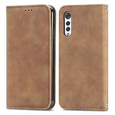 Coque Portefeuille Livre Cuir Etui Clapet S04D pour LG Velvet 2 Pro Marron