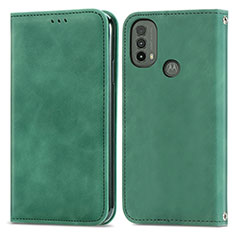 Coque Portefeuille Livre Cuir Etui Clapet S04D pour Motorola Moto E20 Vert