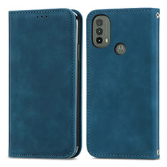 Coque Portefeuille Livre Cuir Etui Clapet S04D pour Motorola Moto E30 Bleu