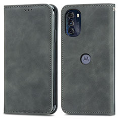 Coque Portefeuille Livre Cuir Etui Clapet S04D pour Motorola Moto G 5G (2022) Gris