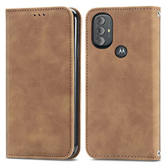 Coque Portefeuille Livre Cuir Etui Clapet S04D pour Motorola Moto G Play (2023) Marron