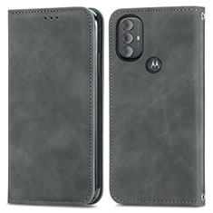 Coque Portefeuille Livre Cuir Etui Clapet S04D pour Motorola Moto G Play Gen 2 Gris