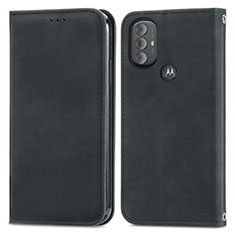 Coque Portefeuille Livre Cuir Etui Clapet S04D pour Motorola Moto G Play Gen 2 Noir