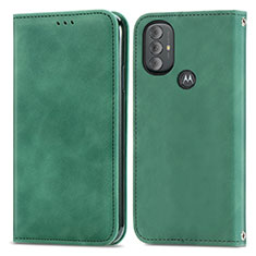 Coque Portefeuille Livre Cuir Etui Clapet S04D pour Motorola Moto G Power (2022) Vert