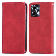 Coque Portefeuille Livre Cuir Etui Clapet S04D pour Motorola Moto G13 Rouge