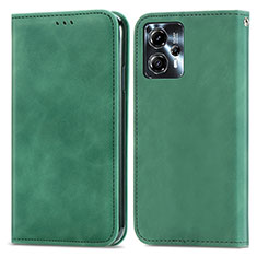 Coque Portefeuille Livre Cuir Etui Clapet S04D pour Motorola Moto G13 Vert