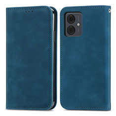 Coque Portefeuille Livre Cuir Etui Clapet S04D pour Motorola Moto G14 Bleu