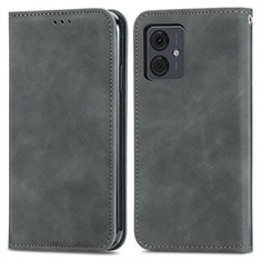 Coque Portefeuille Livre Cuir Etui Clapet S04D pour Motorola Moto G14 Gris