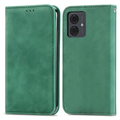 Coque Portefeuille Livre Cuir Etui Clapet S04D pour Motorola Moto G14 Vert