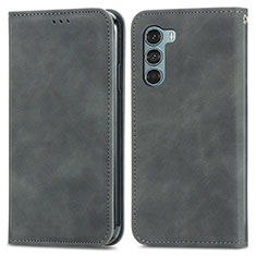 Coque Portefeuille Livre Cuir Etui Clapet S04D pour Motorola Moto G200 5G Gris