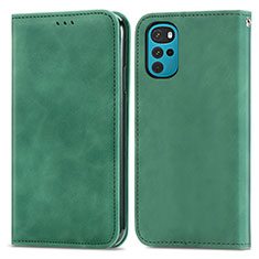 Coque Portefeuille Livre Cuir Etui Clapet S04D pour Motorola Moto G22 Vert