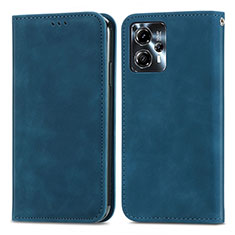 Coque Portefeuille Livre Cuir Etui Clapet S04D pour Motorola Moto G23 Bleu