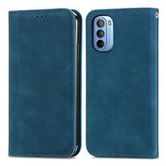 Coque Portefeuille Livre Cuir Etui Clapet S04D pour Motorola Moto G31 Bleu