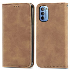 Coque Portefeuille Livre Cuir Etui Clapet S04D pour Motorola Moto G31 Marron