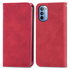 Coque Portefeuille Livre Cuir Etui Clapet S04D pour Motorola Moto G31 Rouge