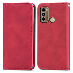 Coque Portefeuille Livre Cuir Etui Clapet S04D pour Motorola Moto G40 Fusion Rouge