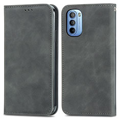 Coque Portefeuille Livre Cuir Etui Clapet S04D pour Motorola Moto G41 Gris