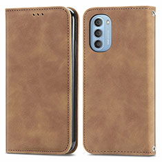 Coque Portefeuille Livre Cuir Etui Clapet S04D pour Motorola Moto G51 5G Marron