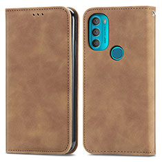 Coque Portefeuille Livre Cuir Etui Clapet S04D pour Motorola Moto G71 5G Marron