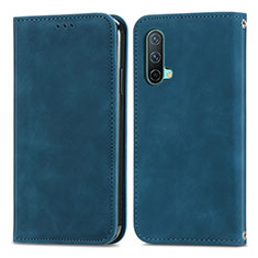 Coque Portefeuille Livre Cuir Etui Clapet S04D pour OnePlus Nord CE 5G Bleu