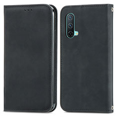 Coque Portefeuille Livre Cuir Etui Clapet S04D pour OnePlus Nord CE 5G Noir