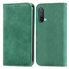 Coque Portefeuille Livre Cuir Etui Clapet S04D pour OnePlus Nord CE 5G Vert