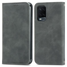 Coque Portefeuille Livre Cuir Etui Clapet S04D pour Oppo A54 4G Gris