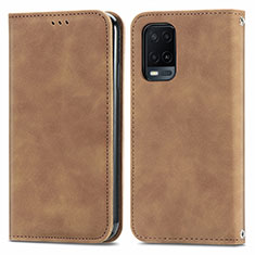 Coque Portefeuille Livre Cuir Etui Clapet S04D pour Oppo A54 4G Marron