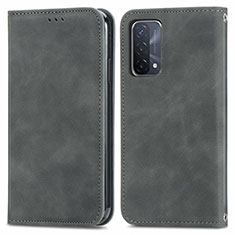 Coque Portefeuille Livre Cuir Etui Clapet S04D pour Oppo A54 5G Gris