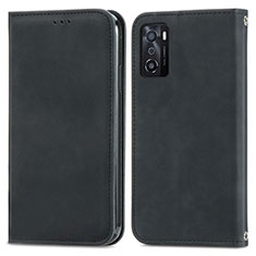 Coque Portefeuille Livre Cuir Etui Clapet S04D pour Oppo A55S 5G Noir