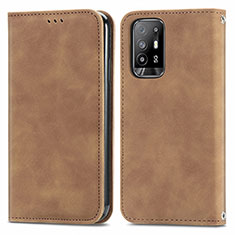 Coque Portefeuille Livre Cuir Etui Clapet S04D pour Oppo A94 5G Marron