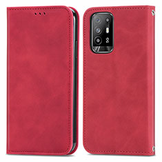 Coque Portefeuille Livre Cuir Etui Clapet S04D pour Oppo A94 5G Rouge