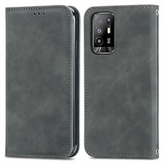 Coque Portefeuille Livre Cuir Etui Clapet S04D pour Oppo A95 5G Gris