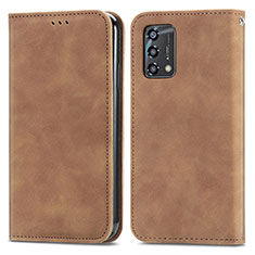 Coque Portefeuille Livre Cuir Etui Clapet S04D pour Oppo F19s Marron