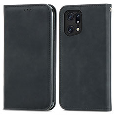 Coque Portefeuille Livre Cuir Etui Clapet S04D pour Oppo Find X5 5G Noir