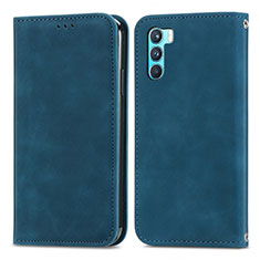 Coque Portefeuille Livre Cuir Etui Clapet S04D pour Oppo K9 Pro 5G Bleu