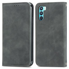 Coque Portefeuille Livre Cuir Etui Clapet S04D pour Oppo K9 Pro 5G Gris