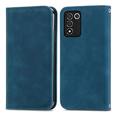 Coque Portefeuille Livre Cuir Etui Clapet S04D pour Oppo K9S 5G Bleu