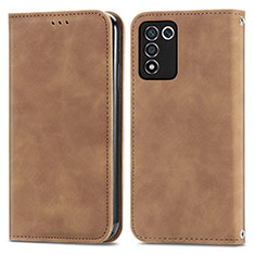 Coque Portefeuille Livre Cuir Etui Clapet S04D pour Oppo K9S 5G Marron