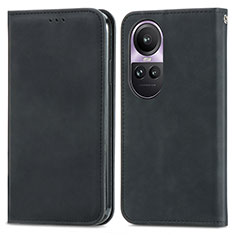 Coque Portefeuille Livre Cuir Etui Clapet S04D pour Oppo Reno10 5G Noir